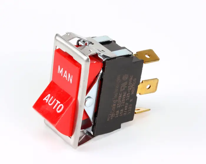 Blodgett 6498 SWITCH; ROCKER; SPDT; RED, 3T (MAN / AUTO).