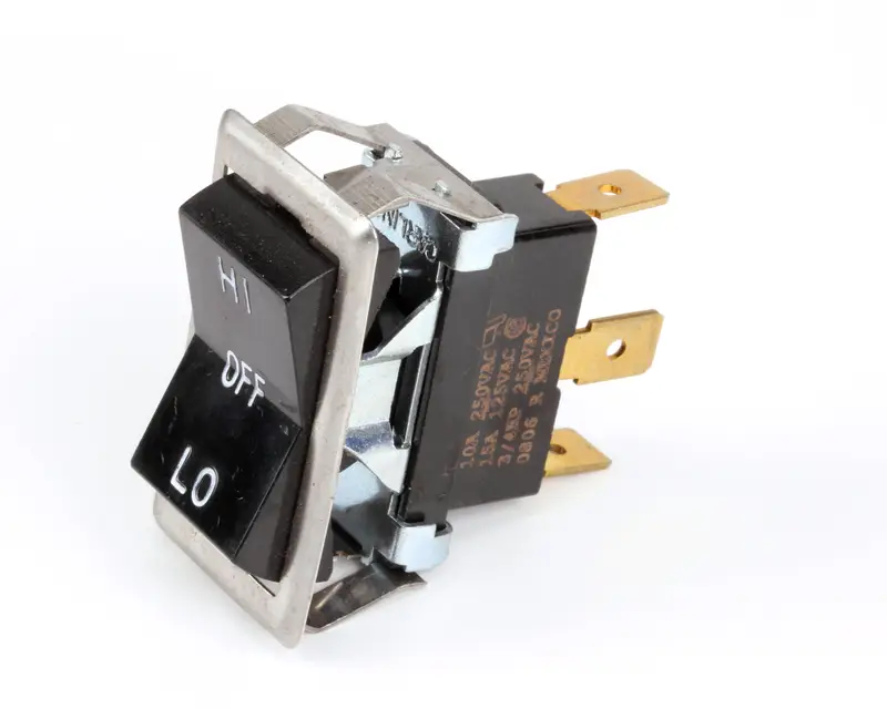 Blodgett 6499 SWITCH; ROCKER; SPDT; BLACK, 3T (HI / OFF / LO)