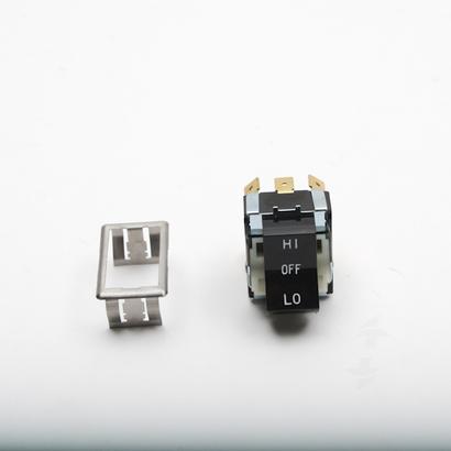 Blodgett 7636 SWITCH; ROCKER; 3PDT; BLACK 9T (HI / OFF / LO).