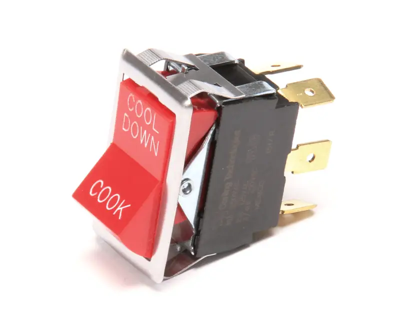 Blodgett 6502 SWITCH; ROCKER; DPDT; RED, 6T (COOL DOWN / COOK).