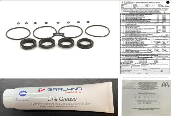 Garland 080000035 CERTIFICATION KIT, 2 PLATEN, SPLIT VITON (MODELS 9501 & 9801 WITH S/N FROM 9905 TO 0505 ONLY)