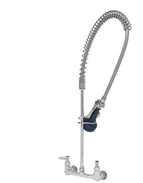 T&S Brass B-0133-B08 PRE-RINSE: 8" WALL MOUNT, 1/2" NPT FEMALE INLETS, 18" RISER, 1.07GMP SPRAY